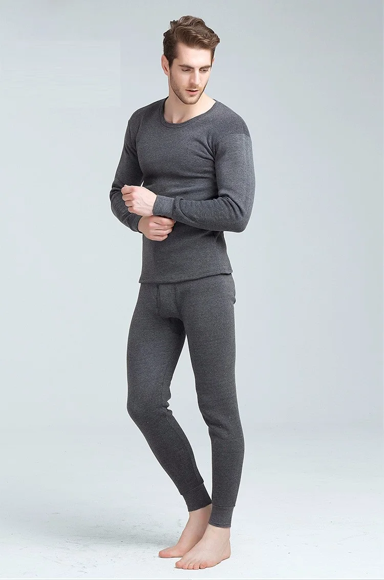 mens long johns set Aismz New Thermal Underwear Sets Men Winter Thermo Underwear Long Johns Winter Clothes Men Velvet Thick Thermal Clothing Solid cotton long johns