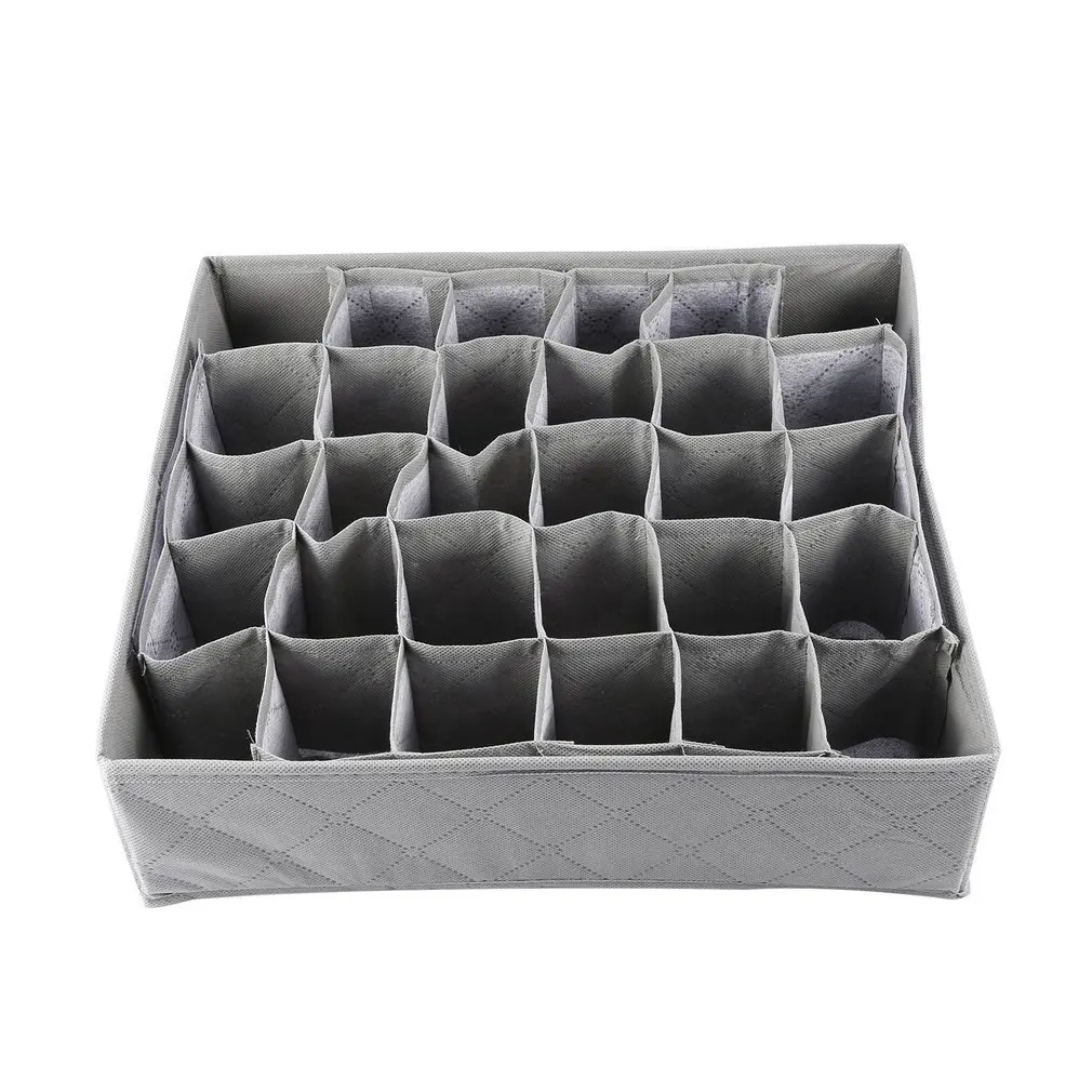 

30 Grid Slot Bamboo Charcoal Underwear Ties Socks Drawer Closet Organizer Storage Box Fit For Collection