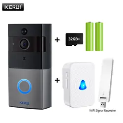 KERUI WiFi видео дверной звонок 1080 P Безопасность Камера дверного звонка двухстороннее аудио ночного видения беспроводной дверной звонок