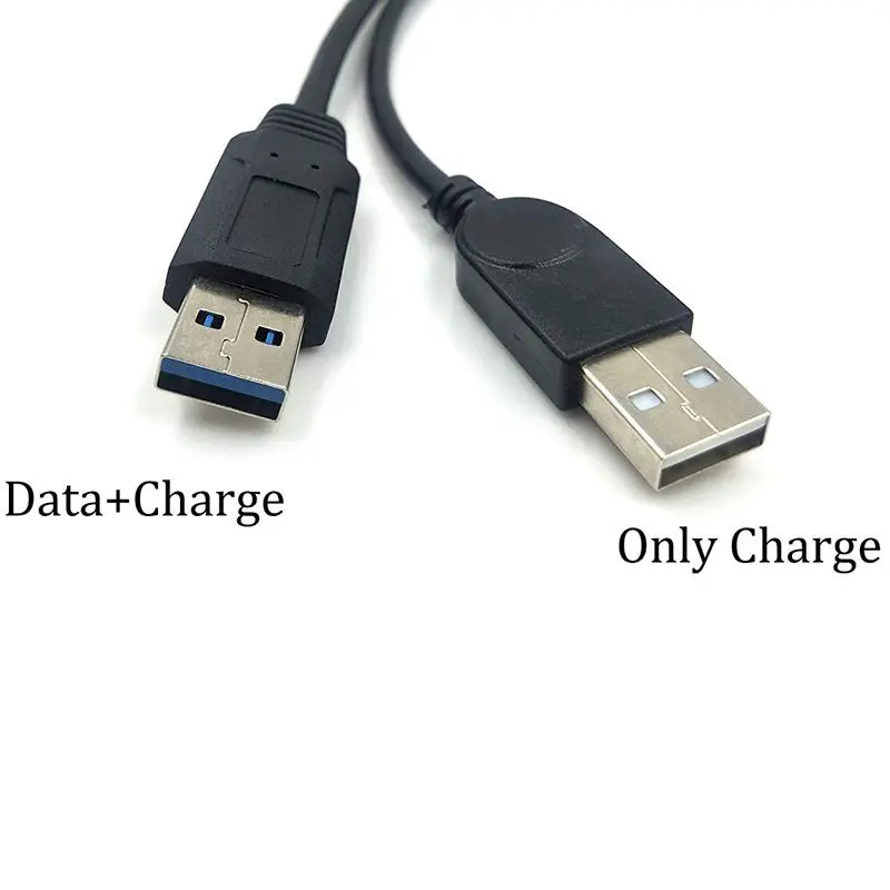 Черный USB 3,0 Женский двойной USB Мужской дополнительный кабель для передачи данных Y для 2,5 дюймового мобильного жесткого диска