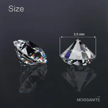 

Moissanite 3.5mm GH white color Round Excellent Hearts And Arrows Cut lab Grown Moissanite Diamond loose Stone 0.2 Carat