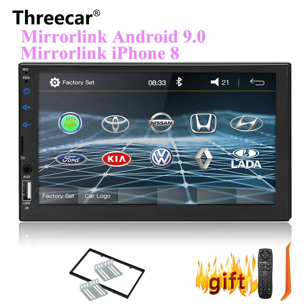 

2din car radio 7" HD Touch Screen Multimedia Player mirrorlink Android MP5 SD/FM/USB/AUX/Bluetooth Car Audio Rear View Camera