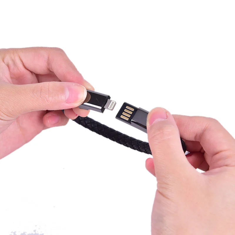 Портативный кожаный Мини Micro USB браслет зарядное устройство данных зарядный кабель синхронизации для iPhone6 6s Android type-C телефонный кабель