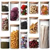 1X Storage Tank Food Container Bamboo Covered High Borosilicate Food Sealed Glass Tank Kitchen Miscellaneous Grain Organizer 3