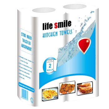 

2 Rolls Home Kitchen Fruit Household Baby Disposable Absorb Water Oil Paper Towel Roll Virgin Wood Pulp Tissue Cleaning Cloth