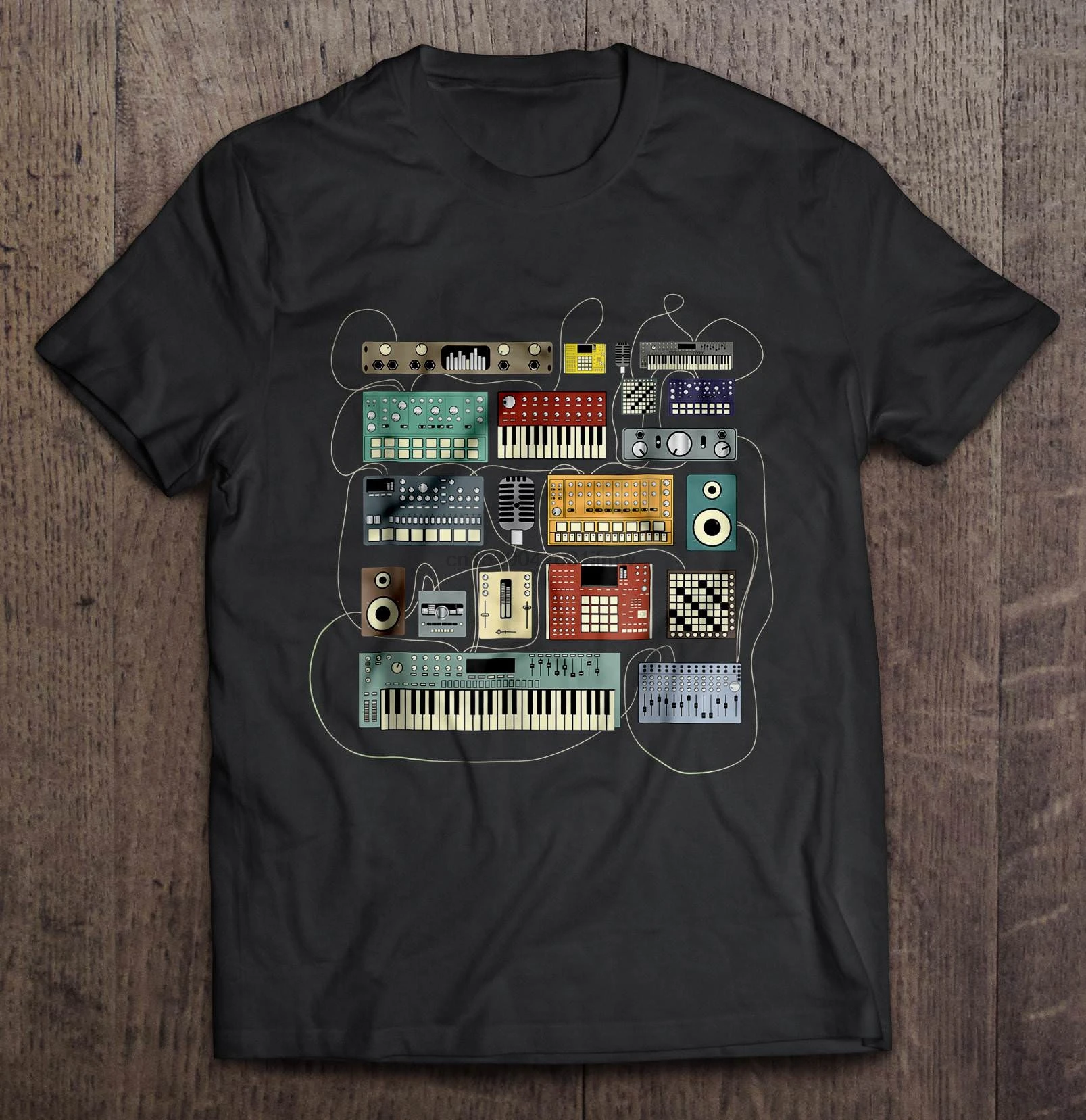 

Men Funny T Shirt Fashion tshirt Electronic Musician Synthesizers And Drum Machine Dj Women t-shirt
