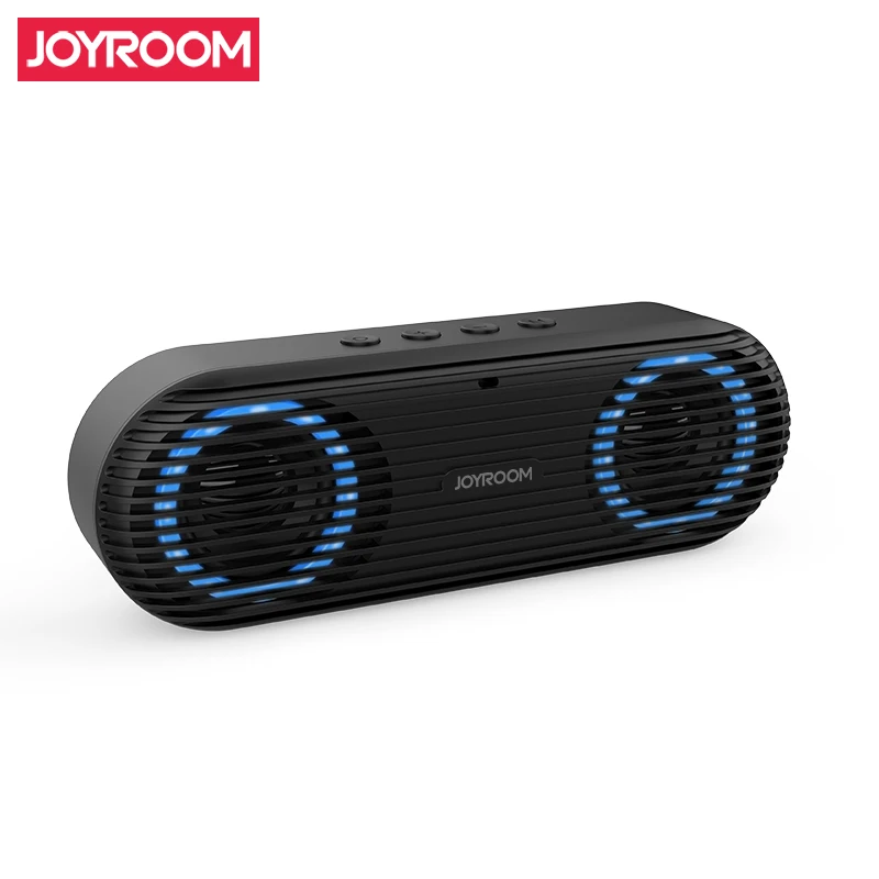 JOYROOM Bluetooth беспроводной мини портативный светодиодный смарт бас стерео динамик - Цвет: Черный