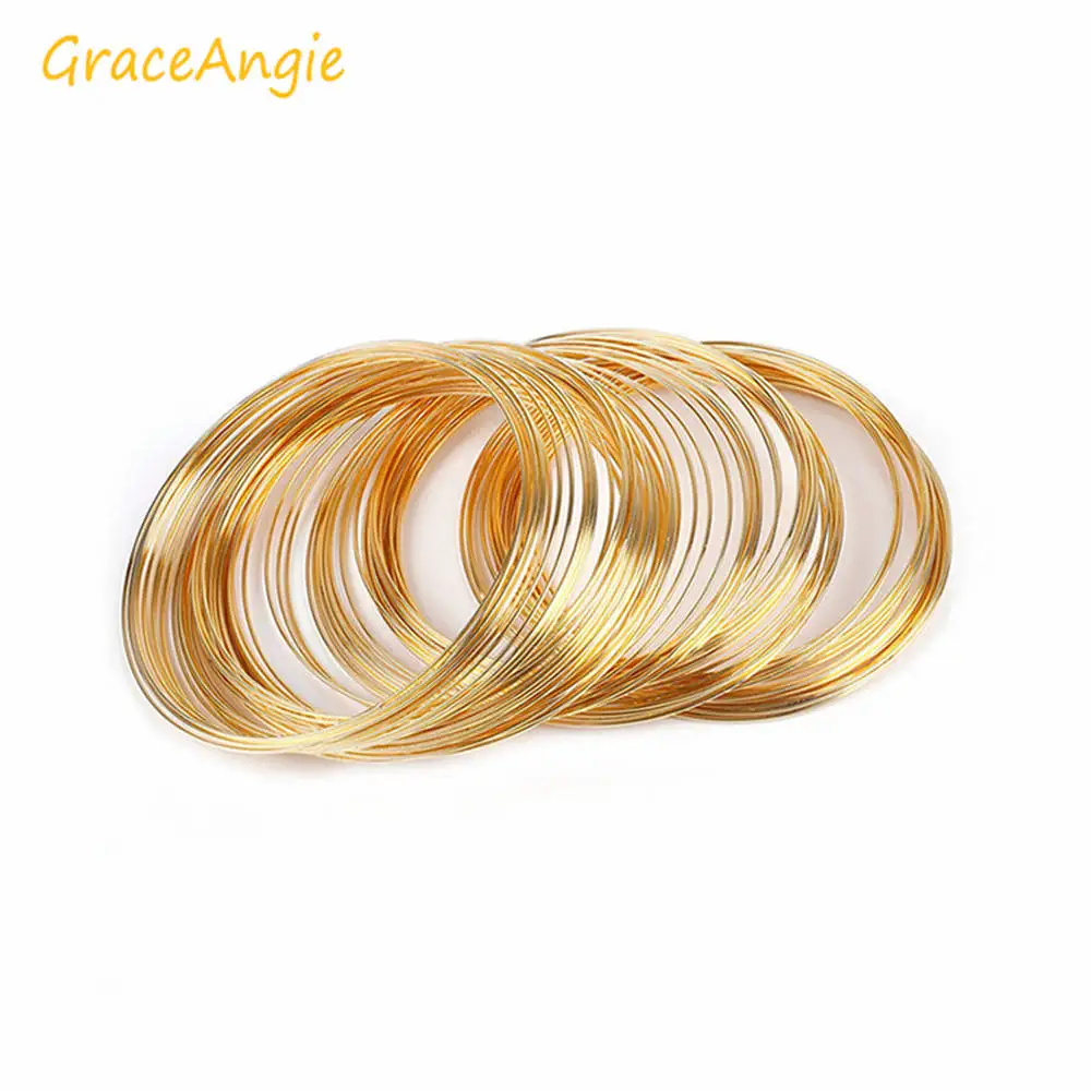 GraceAngie 100 круги/лот Золото из сплава серебряного цвета памяти стальной проволоки для браслетов ожерелье кольца изготовление ручной работы аксессуар