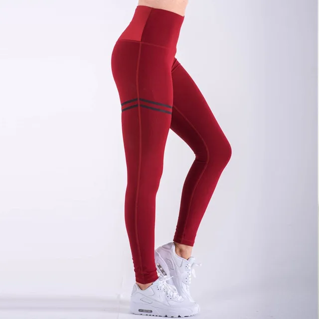 Женские спортивные штаны, сексуальные, пуш-ап, для спортзала, спортивные Леггинсы, для женщин, для бега, колготки, обтягивающие, для бега, штаны, компрессионные, для спортзала, мягкие - Цвет: Red