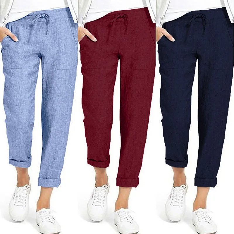 Harem Pants Palazzo Elastic-Waist ZANZEA Womens Autumn Summer Woman 5XL Kaftan Drawstring