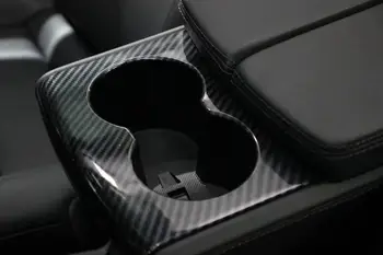 

Car Styling 1PCS ABS Carbon Fiber Interior Front Water Cup Holder Cover Trim For Tesla Model S / Model X 2016 2017 2018 2019