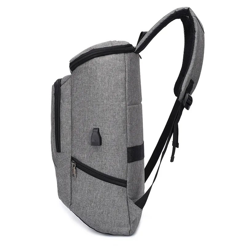 

New Style Men Fashion Backpack Simple College Student Backpack Men's Multi-functional Casual Belt USB Interface Computer Bag