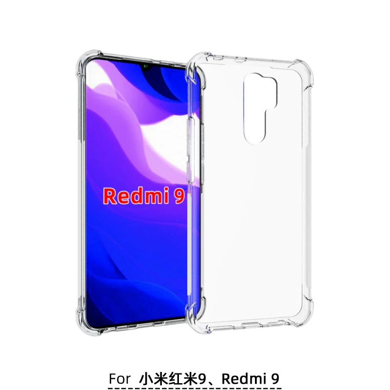 USTIYA Case For Redmi 9 Shockproof Funda Transparent TPU Coque Ultra Slim Clear Soft Phone cover Xiaomi case |