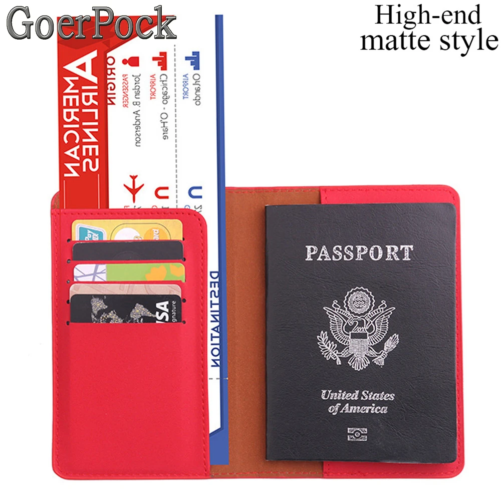 Couverture de passeport haut de gamme en cuir PU, étui de passeport d'affaires,  porte carte bancaire, carte d'identité, accessoires de voyage pour femmes |  AliExpress