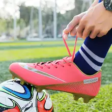

FG/AG/TF Men Football Boots High Ankle Soccer Shoes For Man Cleats Training Sport Sneakers Adult Mens Shoes Turf Futebol 32-48