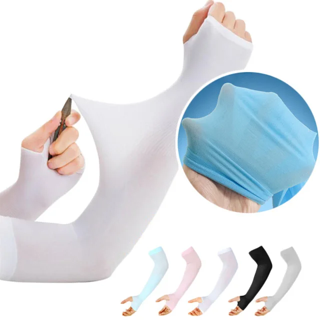 Long Gloves Sun Uv Protection Hand Protector Cover Arm Sleeves Ice Silk