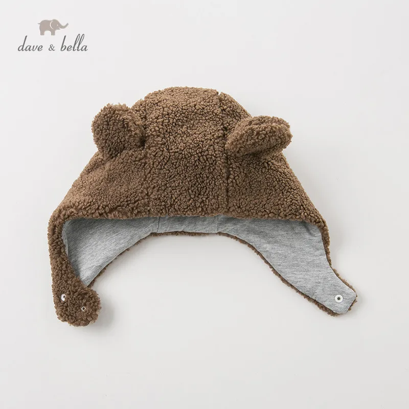 DB11803 dave bella зимняя Милая шапка для маленьких девочек и мальчиков, детская однотонная шапка из бутика
