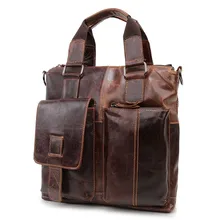 

Fashion casual high-quality natural real leather men multi-pocket portable briefcase daily work lawyer's shoulder messenger bag