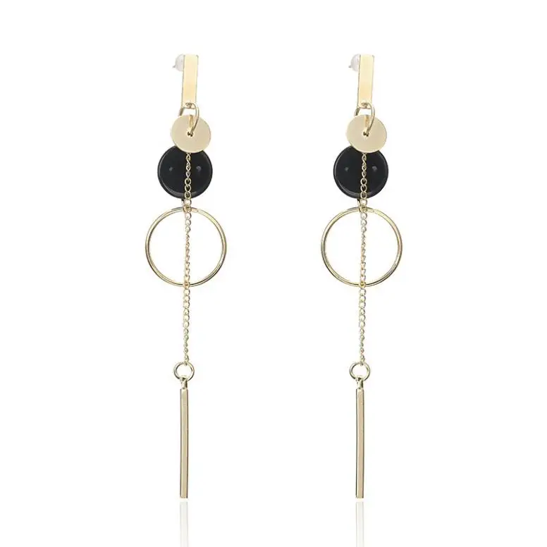 Korean Style Fashion Drop Earrings Simple Long Geometric Earrings Gift For Friend Tassel Ear Jewelry Wholesale Dropshipping