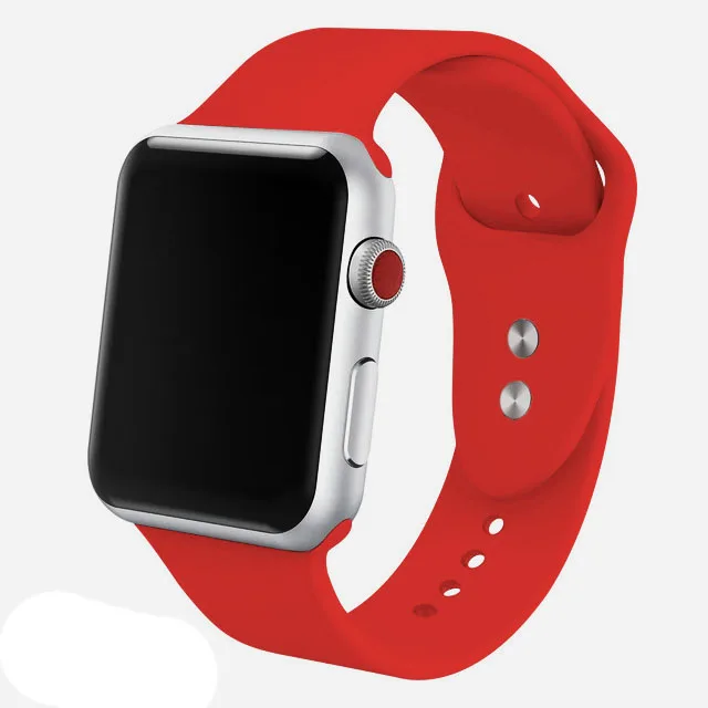 Силиконовый ремешок для наручных часов Apple Watch, 42 мм, 38 мм, Версия 44 мм 40 мм резиновый браслет для наручных часов Черные полуботинки со шнуровкой и ремешком наручных часов Iwatch серии 4/3/2/1 браслет - Цвет ремешка: NO.1-Red