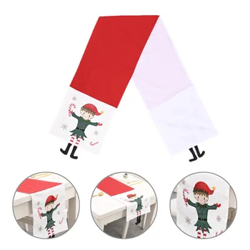 

1pc Christmas Table Banner Elf Pattern Table Runner Dinning Table Decorations