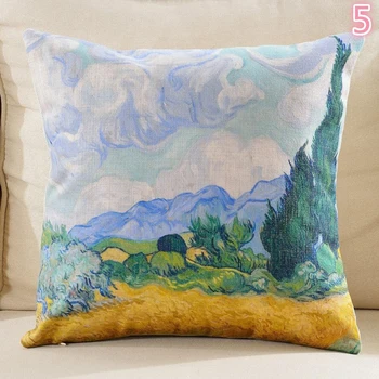 

Van Gogh Artistc Oil Painting Sunflower Throw Pillow Case Cotton Linen Cushion