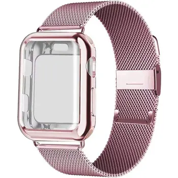 

Milanese Loop Band With Case For Apple Watch Series 5/4/3/2 Stainless Steel Strap Wrist Bracelet For Iwatch