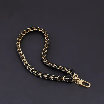 

Bag Parts & Accessories Brand Bags Knitting Black Gold Hand Strap Decoration High-grade Short Straps Mobile Phone Shell Handle