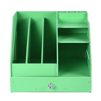 

Multi Use Desktop Stationery Organizer Box with Document File Book Stand and Pen Holder Drawer Rack