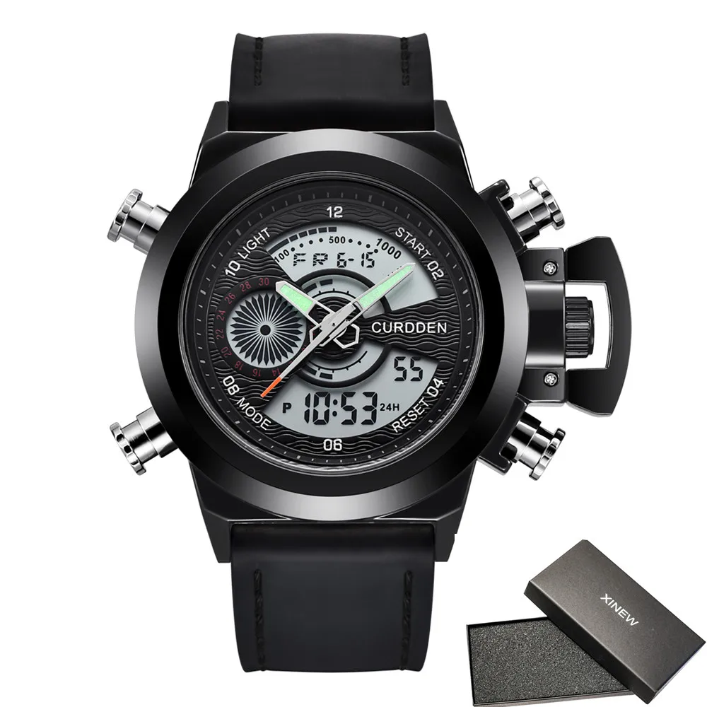 

1pc / lot Latest Watches Mens Fashion Leather Band Chronograph Watch Male Designer Dual Time Watches Montre Homme de Marque 2020