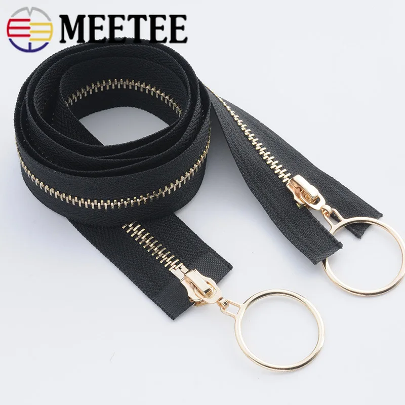 Meetee 120 см 5# двойные металлические застежки-молнии для шитья аксессуары для одежды на молнии джинсовая куртка на молнии/Пальто DIY инструменты AP367
