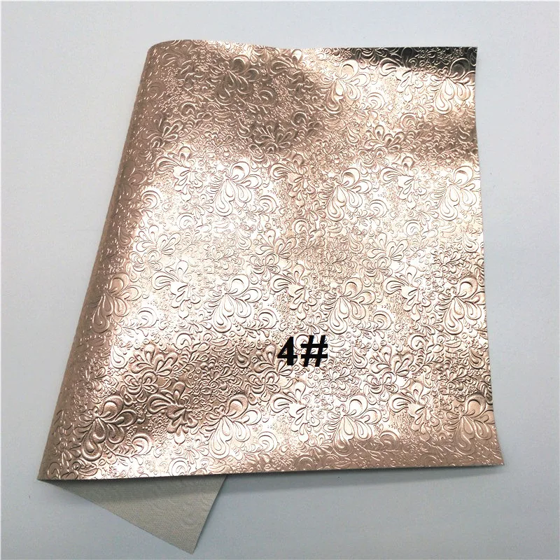 4 Glitterwishcome 21X29 см A4 размер винил для бантов цветы тисненая искусственная ткань, искусственная кожа листы для бантов, GM647B - Цвет: 4