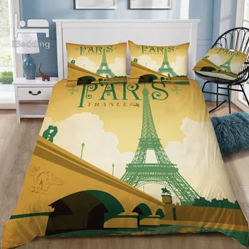 

Paris 3D Bedding Set Printed Duvet Cover Set Queen King Twin Size