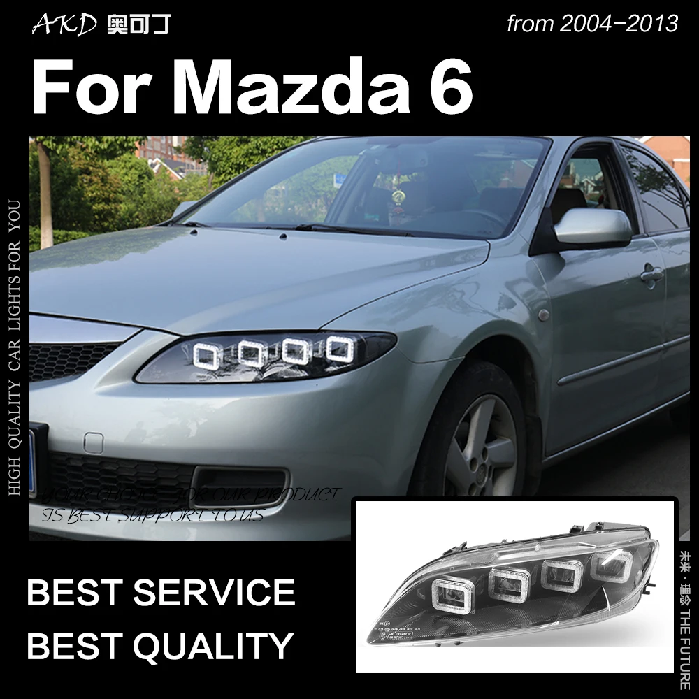 АКД стайлинга автомобилей фара для Mazda 6 фары 2004-2012 Mazda6 все светодиодный задний