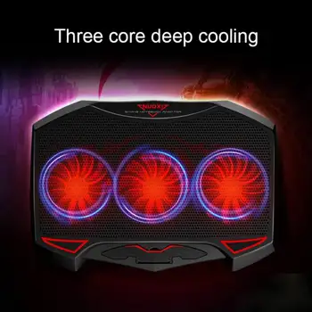 

1000RPM Notebook Cooler 5-speed Multi-angle Adjustment Base Laptop Cooler Non-slip bezel Game Style Design