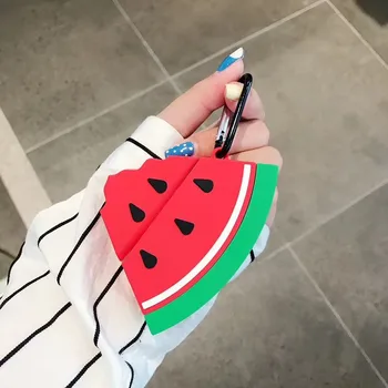 

For Airpods Case,3D Fruit watermelon Case For Airpods 1/2 Case Soft Silicone Protective Earphone Headphone Cover For Girls