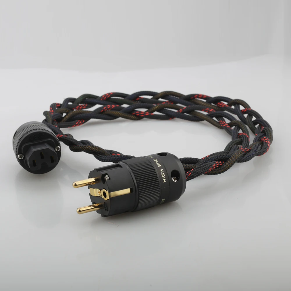 Кабель питания P103 Audiocrast Schuko вилка европейского стандарта Hi Fi плетеный кабель