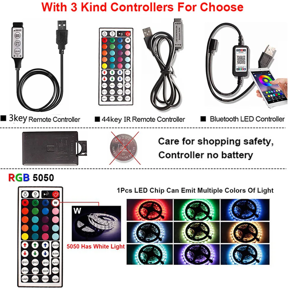 Гибкий Светодиодные ленты 12V ТВ задняя светильник SMD5050 Bluetooth контроллер лента RGB USB