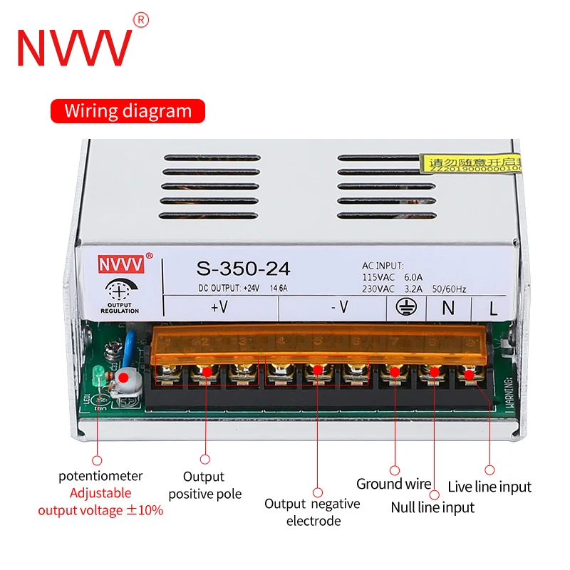 NVVV переключение Питание S 350W AC 110V/220V DC/DC 5v 12v 15v 24v 30v 36v 48v Источник трансформатор