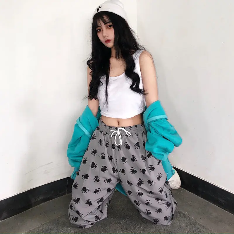 HOUZHOU Sweatpants Women Korean Style Harajuku Pants Streetwear Women Joggers Autumn Fashion Track Pants Women Print Trousers
