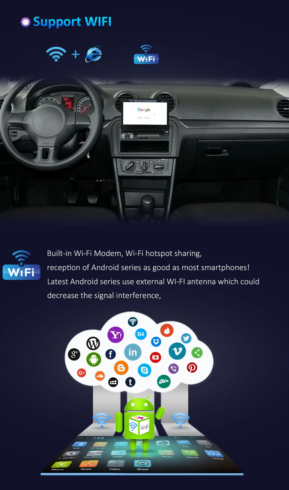 Android 1 din выдвижной автомобильный проигрыватель с радио и GPS 7 дюймов HD Универсальный автомобильный стерео радио плеер с Bluetooth FM USB резервная камера