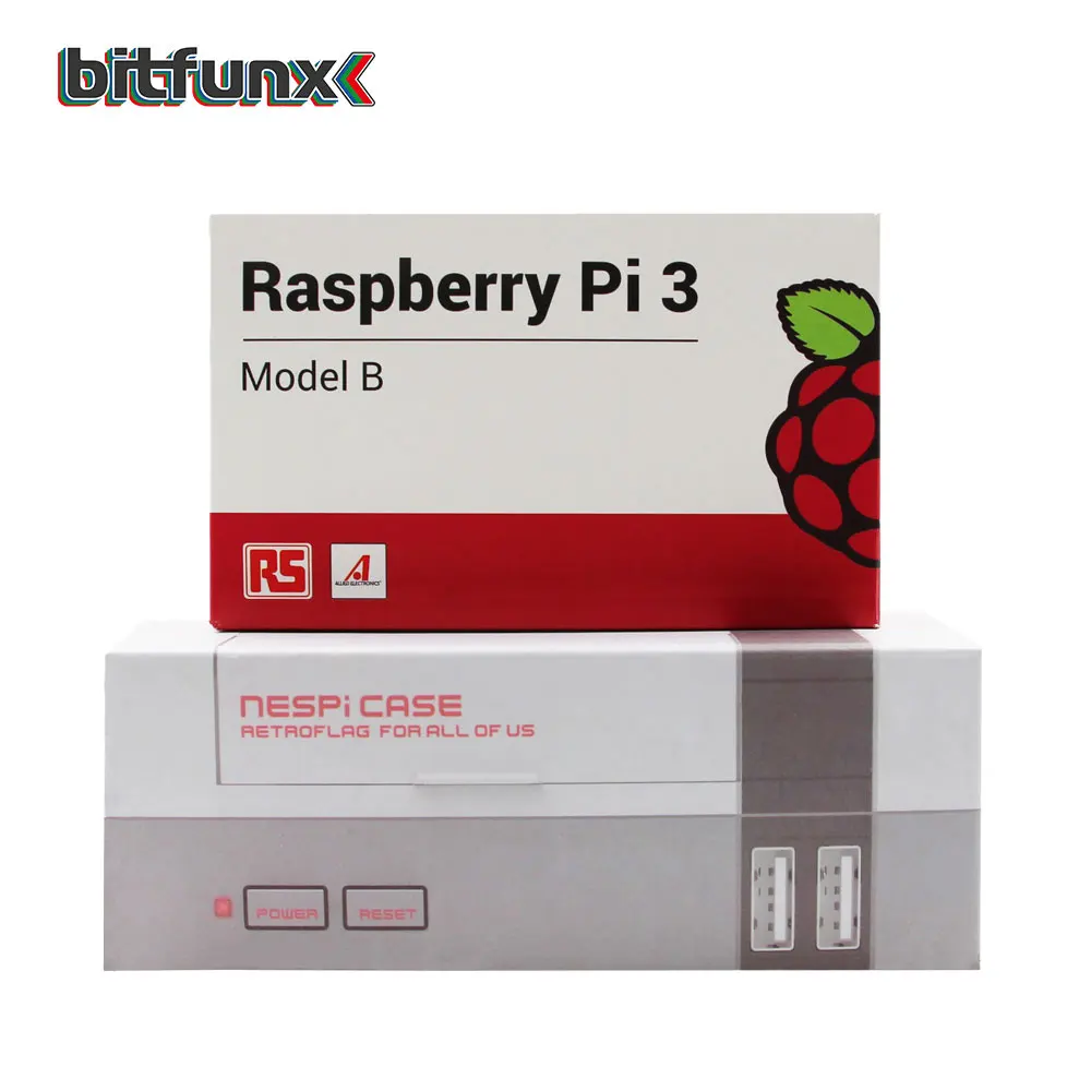 with Raspberry Мини Чехол NESPI Retroflag чехол с охлаждающим вентилятором Кнопка питания комплект для Raspberry Pi B+/2B/3B/3B - Цвет: with Raspberry