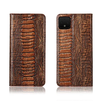 

Ostrich foot pattern genuine leahther phone bag for Google Pixel 4 XL magnetic phone case for Google Pixel 4 flip cover case