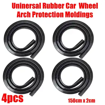 

4pcs/2pcs Universal Rubber Car Mudguard Trim Wheel Arch Protection Moldings Black carbon fiber Anti-collision Sticker