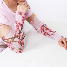 Стиль, модные летние солнцезащитные тонкие длинные женские кружевные перчатки из вискозы с манжетами