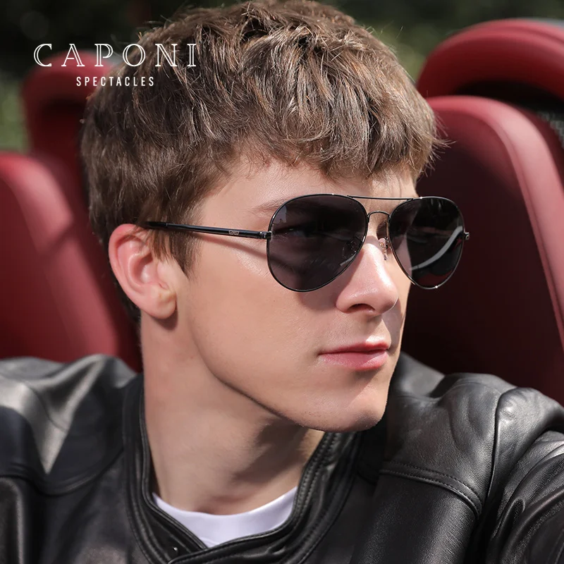 CAPONI Avation, солнцезащитные очки для мужчин, сплав, день и ночь, фотохромные солнцезащитные очки, поляризационные, пилот, защита от ультрафиолета, мужские, BS3104
