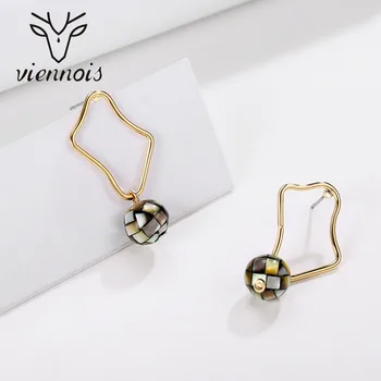 

Viennois Irregular Korean Style Popular Design Earrings Hollow Circle Pendantes Charm Drop Earrings Jewelry