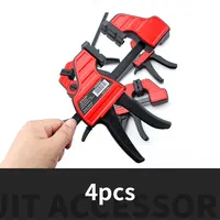 DURATEC 4Pcs F Clamps Bar Clamps, Heavy Duty Quick สไลด์ไม้ Clamp Smooth Quick Slide ช่างไม้คลิปบาร์ 5