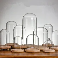 Diameter=10cm Different Height=12cm 15cm 18cm Log Base Glass Dome Home Decoration DIY Cover Friend Favor Gift Wedding Live Prop 1