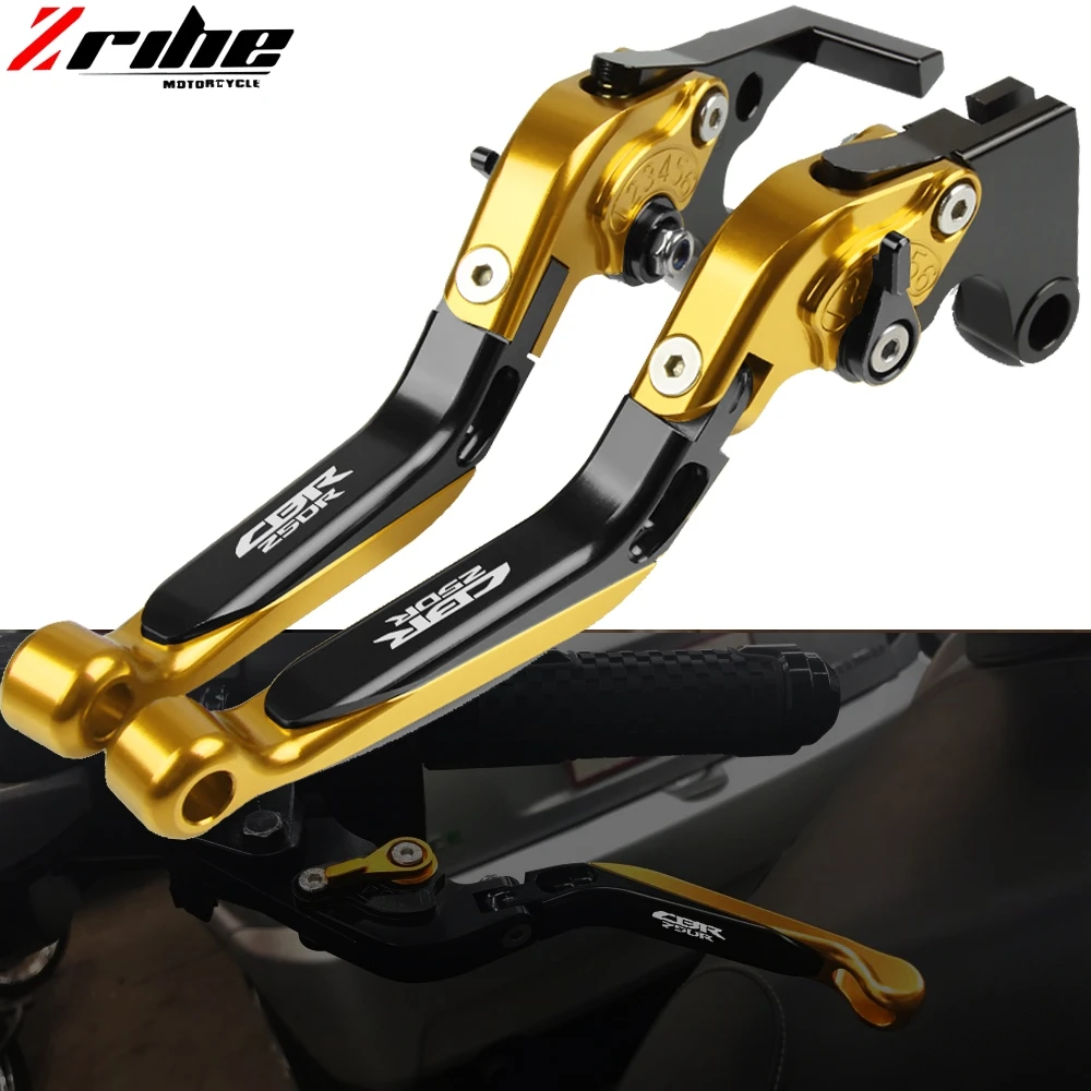For Honda CBR250R CBR 250R CBR 250 R Motorbike Accessories Adjustable Folding Extendable Clutch Brake Levers With Logo CBR250R